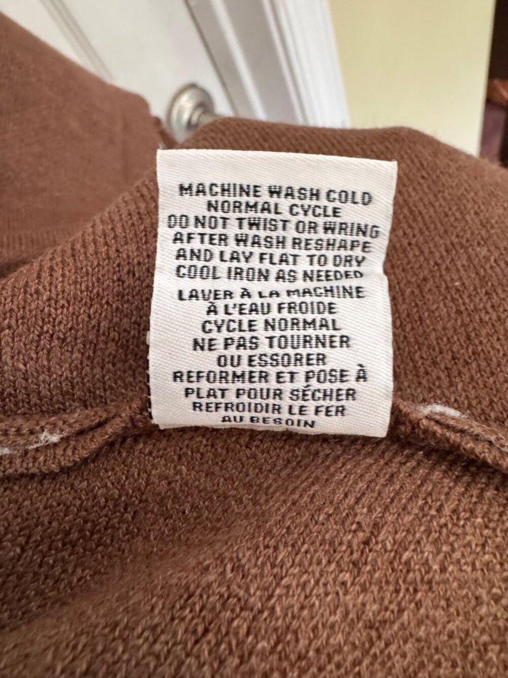 Magaschoni Poncho Sweater Brown Turtleneck Dolman Sleeve Fringe Hemline Knit L - Picture 10 of 11